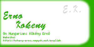 erno kokeny business card