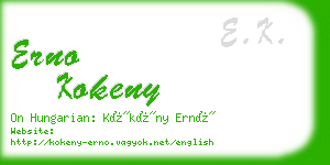 erno kokeny business card